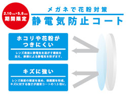 花粉がレンズにつきにくい静電気防止レンズをZoff（ゾフ）が期間限定発売