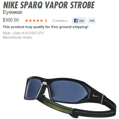 （写真6）NIKE SPARQ Vapor Strobe Eyewear