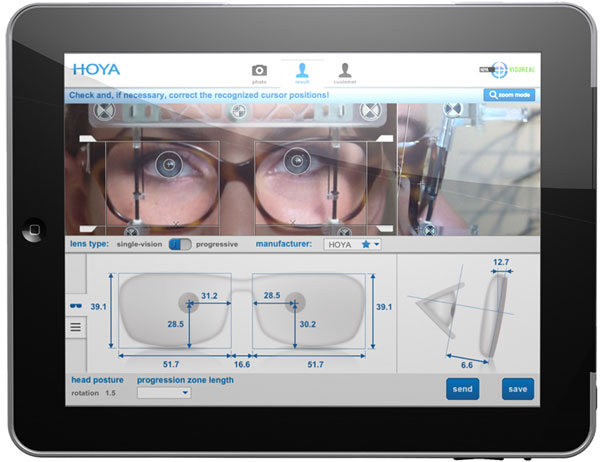 （写真）iPad アプリ版「VisuReal portable」の画面。