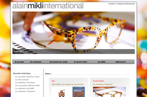 「News - Alain Mikli International Group」（スクリーンショット）