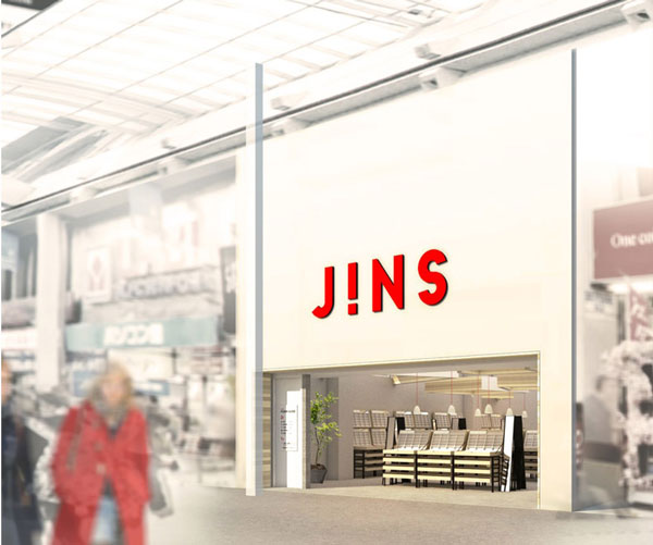 JINS 吉祥寺ダイヤ街店のリニューアル後の店舗外観イメージ。