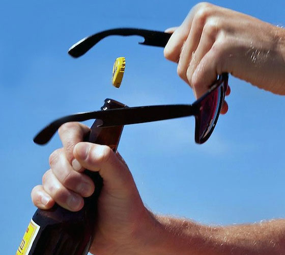 Titanium Bottle Opening Sunglasses - $145 | The Gadget Flow