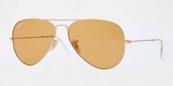 Ray-Ban（レイバン）AVIATOR（アビエーター） RB3025-001/57 カラー：フレーム: matte gold | レンズ: polar orange 希望小売価格：26,250円 image by ミラリ ジャパン 【クリックして拡大】