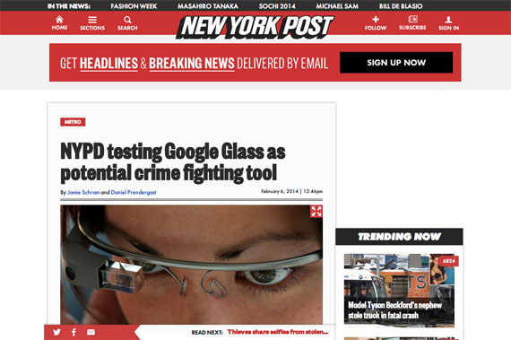 NYPD testing Google Glass as potential crime fighting tool | New York Post