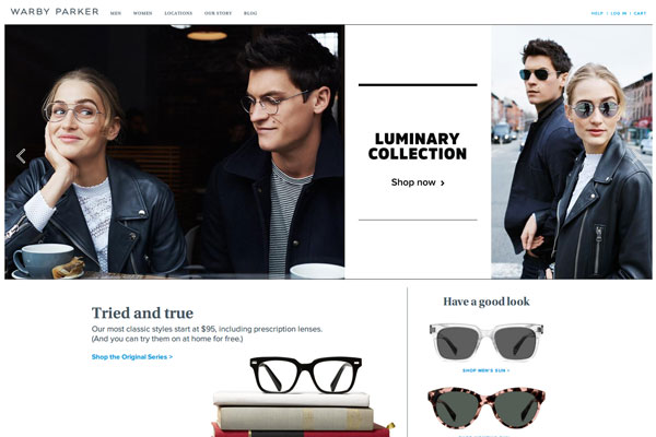 Online Eyeglasses & Sunglasses - Rx Glasses | Warby Parker（スクリーンショット）