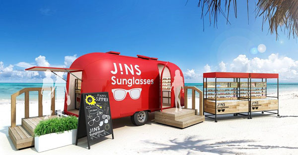 サングラス移動販売店舗JINS VAN（ジンズ バン）が各地の夏のスポットに出店