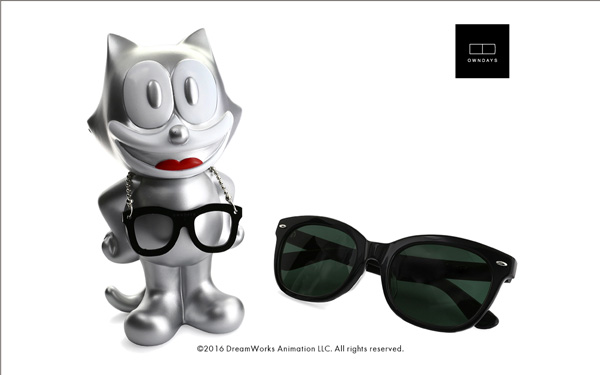 FELIX The CAT OWNDAYS Model（フィリックス・ザ・キャット オンデーズ モデル） MOB009-FELIX3 C1（フィギュア：シルバー、サングラス：ブラック） 価格：9,980円（税別） image by OWNDAYS