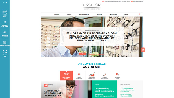 「Essilor Group」（スクリーンショット）