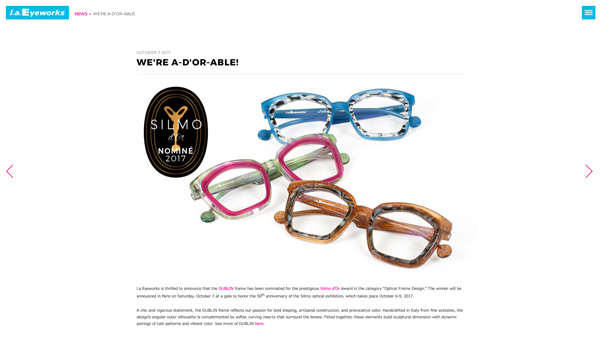 「WE'RE A D'OR ABLE! | l.a.Eyeworks」（スクリーンショット）