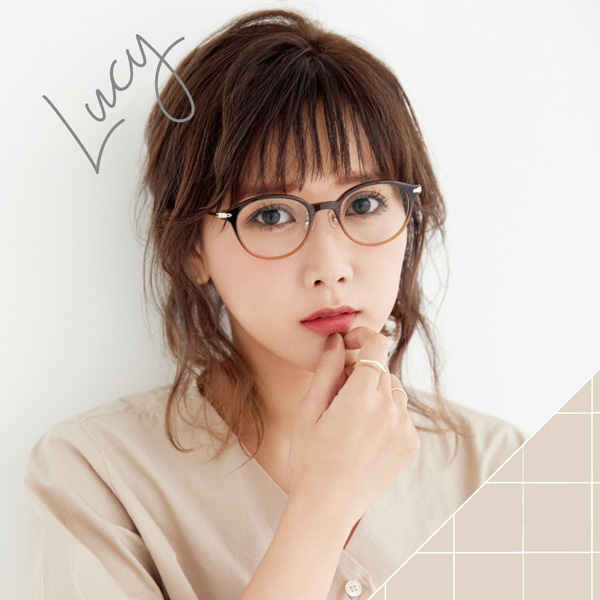 Zoff × RINA TANAKA "GLASSES COLLECTION 2017" 「Lucy（ルーシー）」ZA171044 カラー：68E1（グリーン、田中里奈着用モデル）・39E1（ブラウン）・49E1（ブラウン）・29E1（ブラウン） 価格：7,000円（税別、標準レンズ代込み）