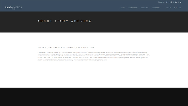 「About - L'Amy America」 （スクリーンショット）