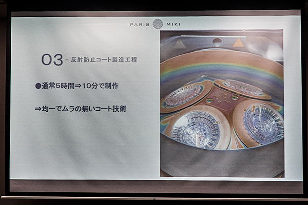 シャミールジャパン TOKYO 反射防止コート製造工程