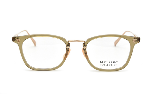 BJ Classic Collection（ビージェー クラシック コレクション）COM-554GT C-119-1 CLEAR OLIVE-GOLD（ACETATE）※正面