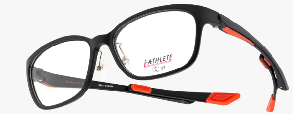 眼鏡市場 i-ATHLETE（アイアスリート） IA-474 カラー：ブラックマット（BKM）斜め