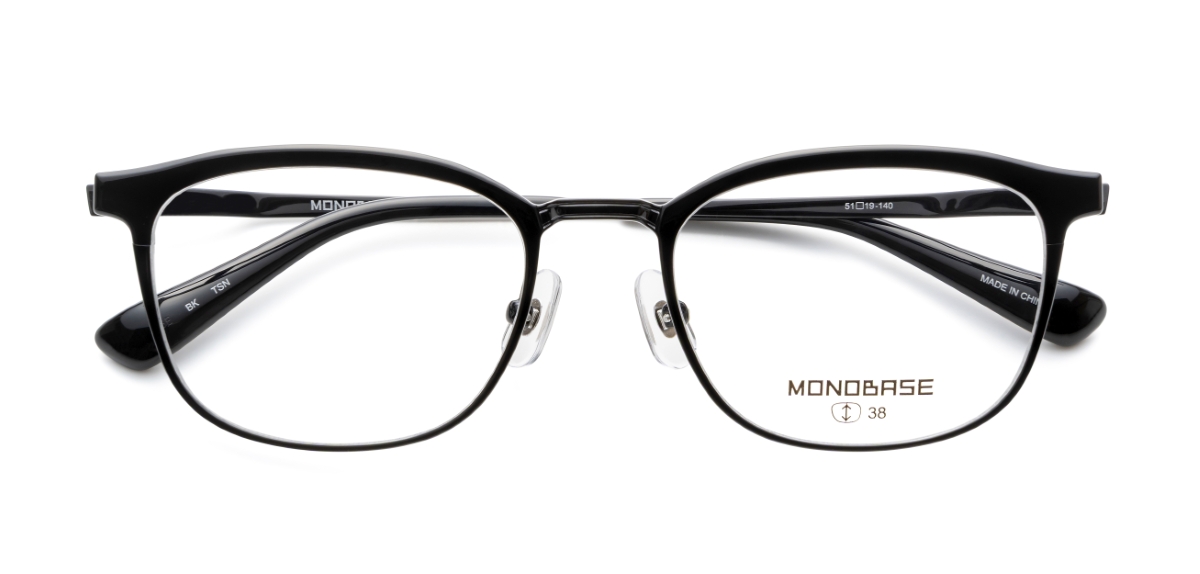 眼鏡市場 MONOBASE(モノベース) MOB-8006 ブラック 眼鏡市場 MONOBASE(モノベース) MOB-8006 ブラック